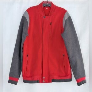 Lululemon men’s Varsity Bomber jacket, heavy,full zip front,button closures.Sz L